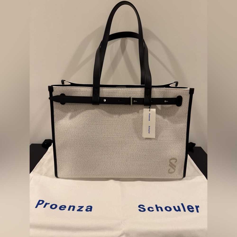Proenza Schouler Cream and Black Tote Bag
